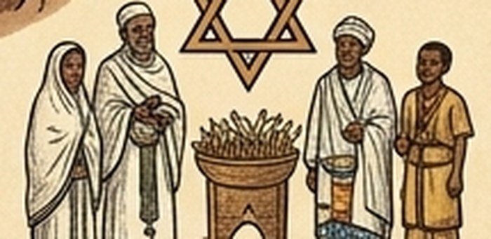 בני קהילת ביתא ישראל בלבוש מסורתי